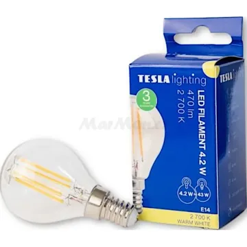 LED žárovka E14 miniglobe FILAMENT Tesla MG144227-1…