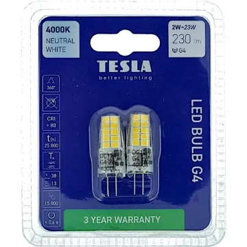 LED žárovka G4 Tesla G4000240-2PACK2 12V 2W 230lm…