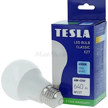 LED žárovka E27 Tesla BL270665-1 230V 6W 640lm 6500K