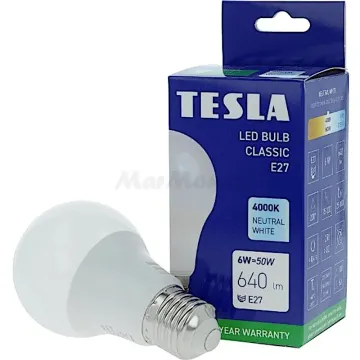 LED žárovka E27 Tesla BL270640-1 230V 6W 640lm 4000K
