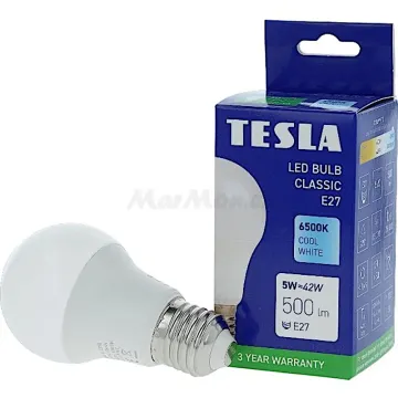 LED žárovka E27 Tesla BL270560-8 230V 5W 500lm 6500K